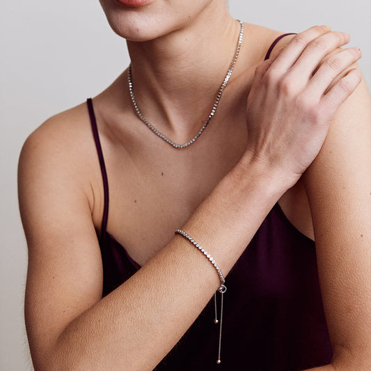 Silver Sugar Tennis Necklace