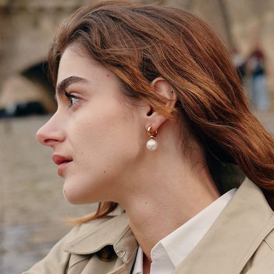 Golden Milk Pearl Earrings