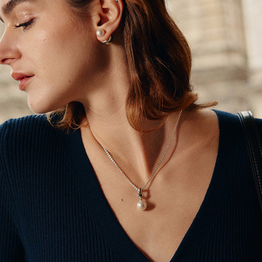 Silver Milk Pearl Necklace