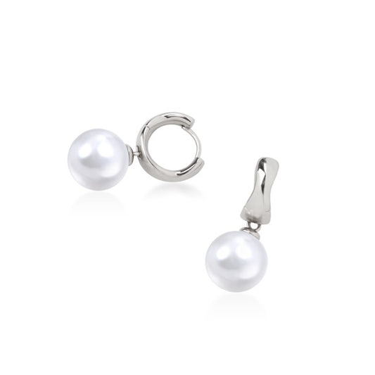 Silver Milk Pearl Earrings