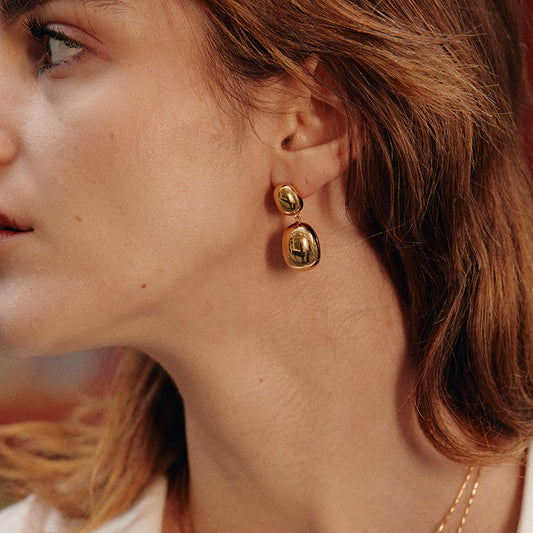 Golden Coffee Bean Earrings