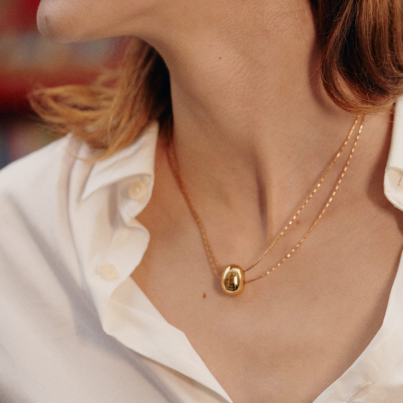 Golden Coffee Bean Necklace