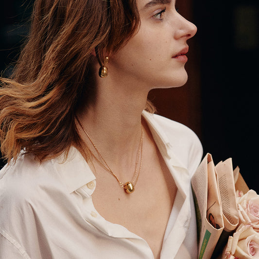 Golden Coffee Bean Necklace