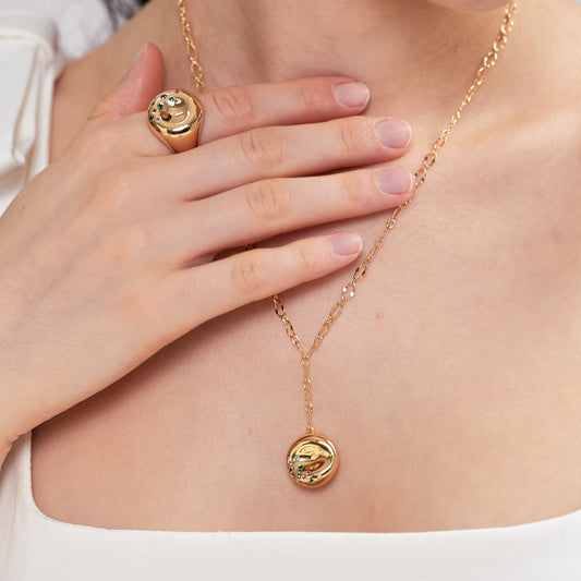 Golden Bagel Necklace