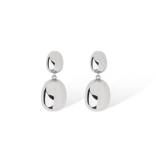 Silver Coffee Bean Earrings