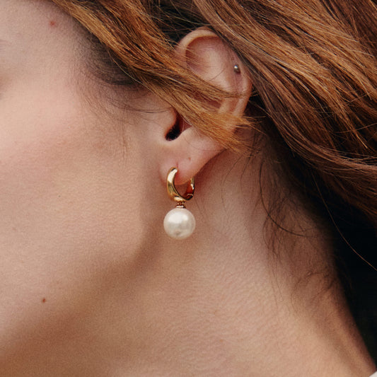 Golden Milk Pearl Earrings