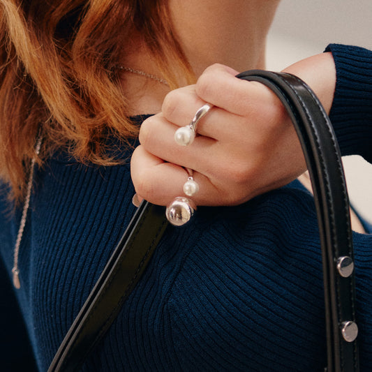 Silver Milk Pearl Ring