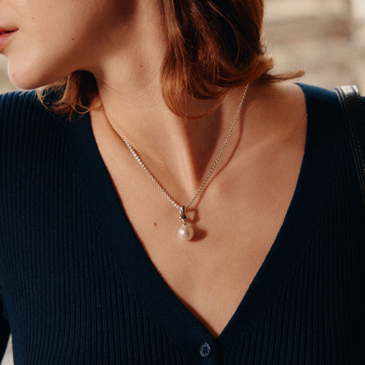 Silver Milk Pearl Necklace