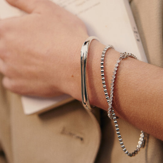 Silver Coffee Mug Bracelet