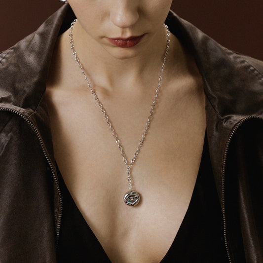 Silver Bagel Necklace