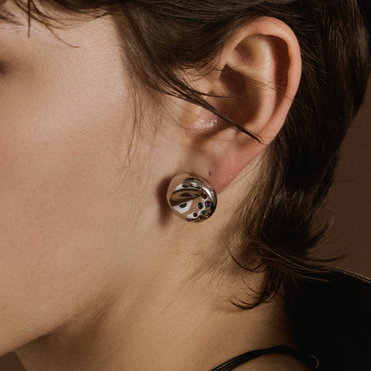Silver Bagel Stud Earrings