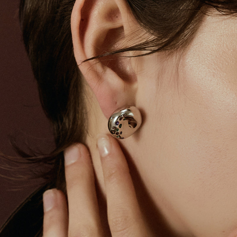 Silver Bagel Stud Earrings