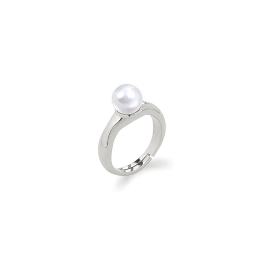 Silver Milk Pearl Ring