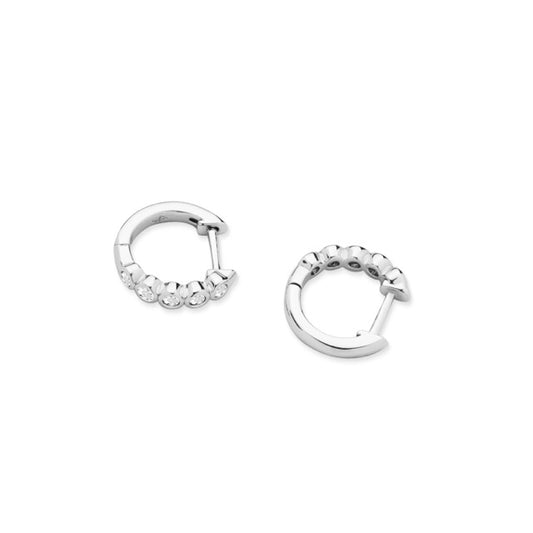 Silver Sugar Tennis Hoop Earrings