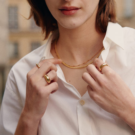 Golden Coffee Mug Ring [Middle Size]