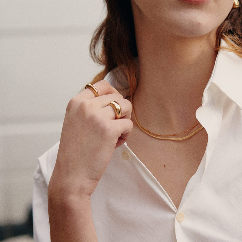 Golden Coffee Cup Ring [Large Size]