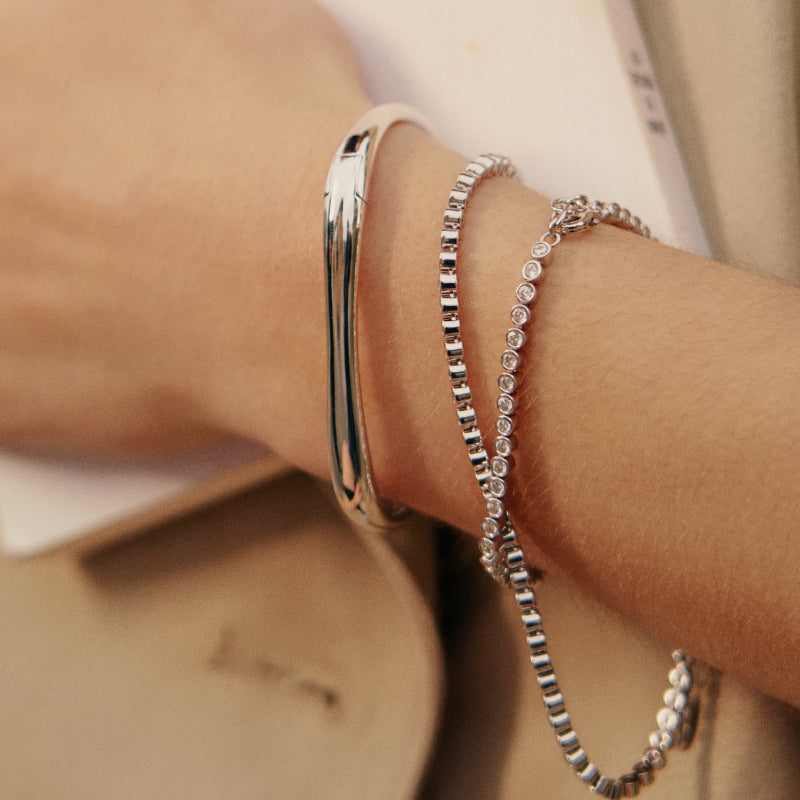 Silver Coffee Mug Bracelet