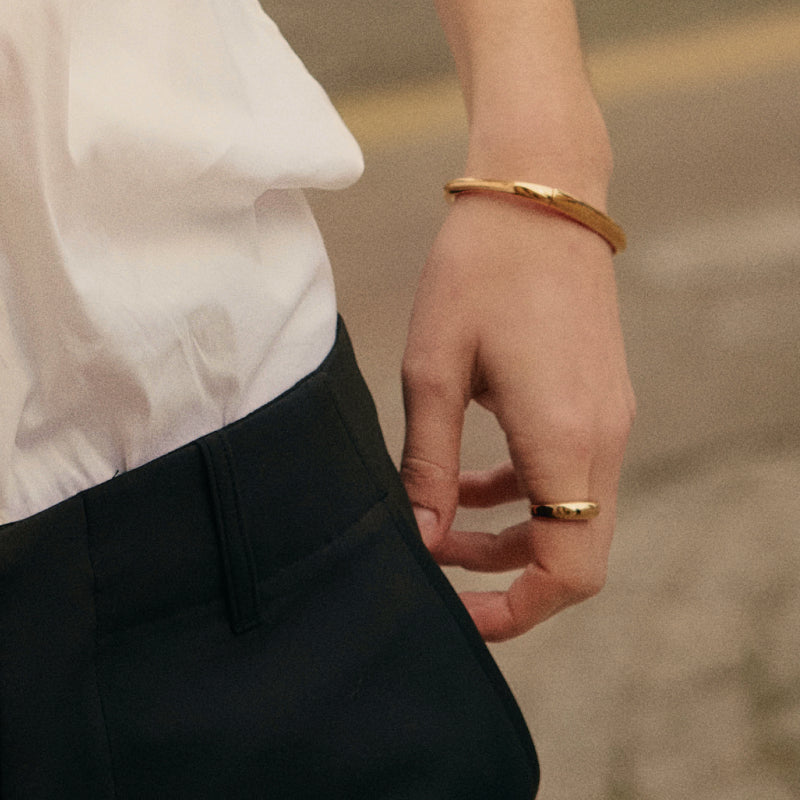 Golden Coffee Mug Ring [Middle Size]