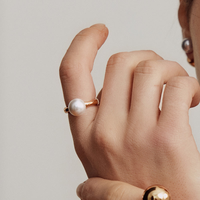 Golden Milk Pearl Ring
