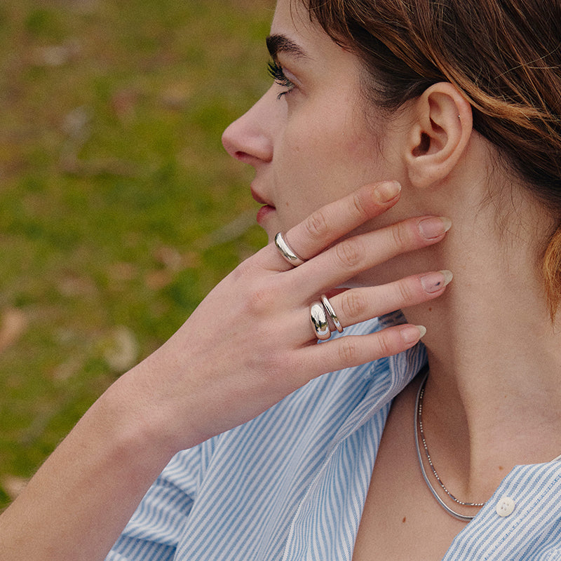 Silver Coffee Cup Ring [Large Size]
