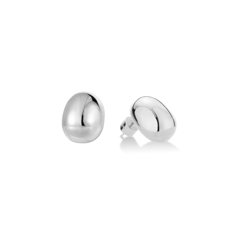 Silver Coffee Bean Studs