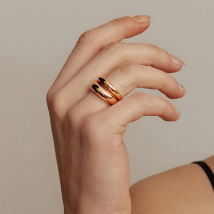 Golden Coffee Mug Ring [Middle Size]