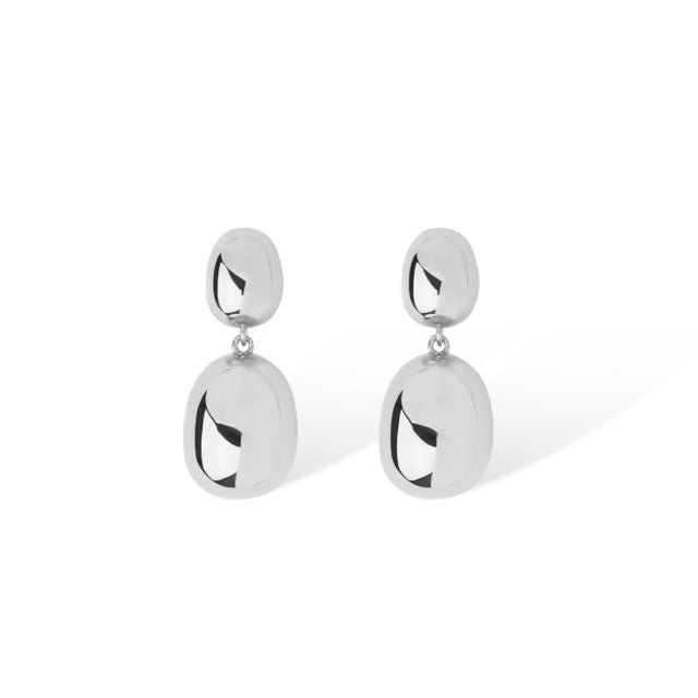 Silver Coffee Bean Earrings