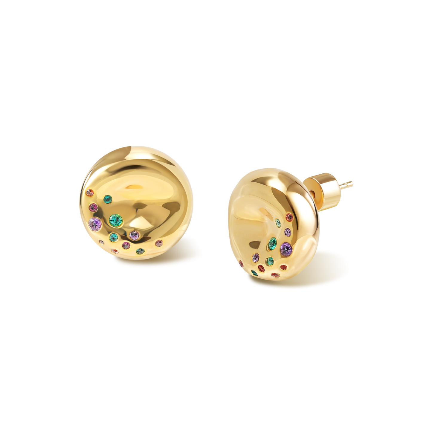 Golden Bagel Stud Earrings