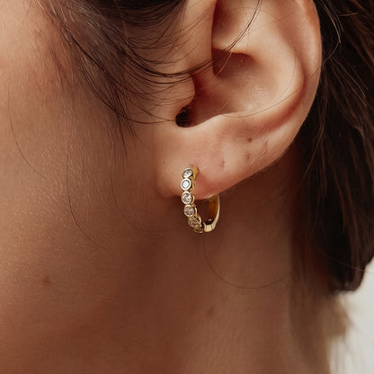 Golden Suger Tennis Hoop Earrings