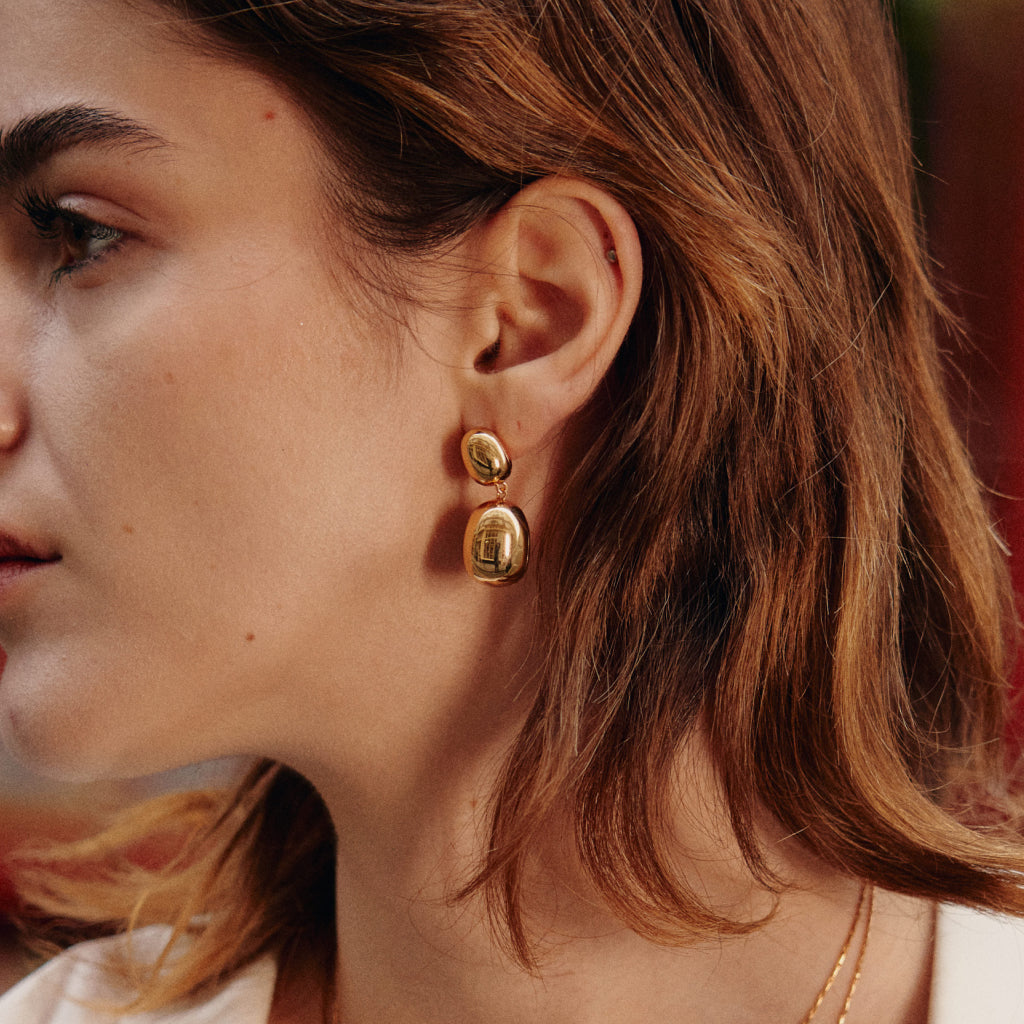 Golden Coffee Bean Earrings