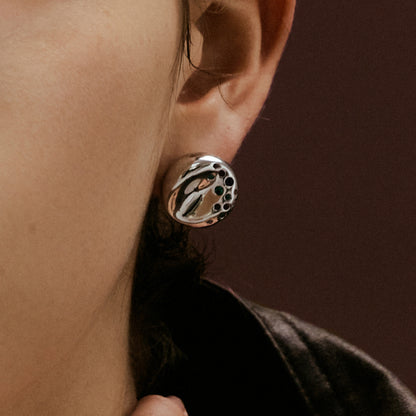 Silver Bagel Stud Earrings