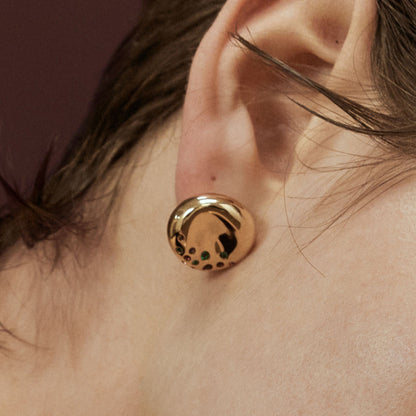 Golden Bagel Stud Earrings