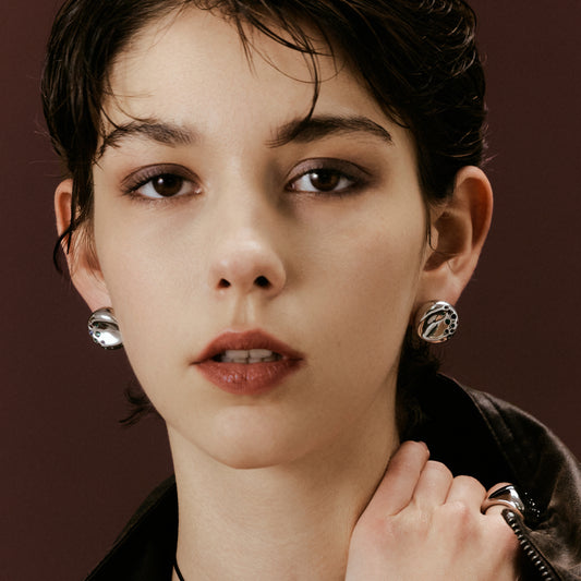 Silver Bagel Stud Earrings