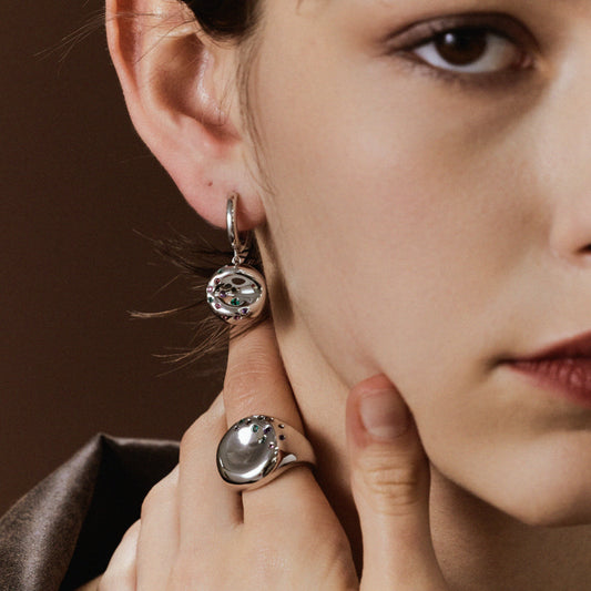 Silver Bagel Earrings