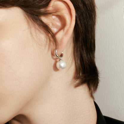 Silver Milk Pearl Earrings