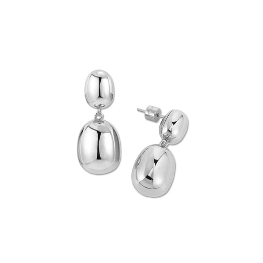 Silver Coffee Bean Earrings