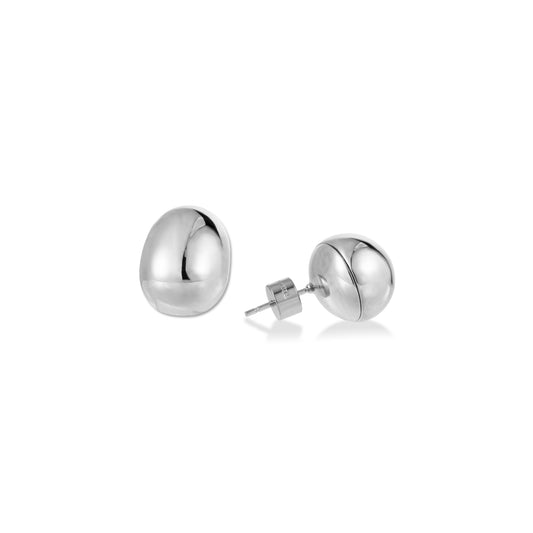 Silver Coffee Bean Studs