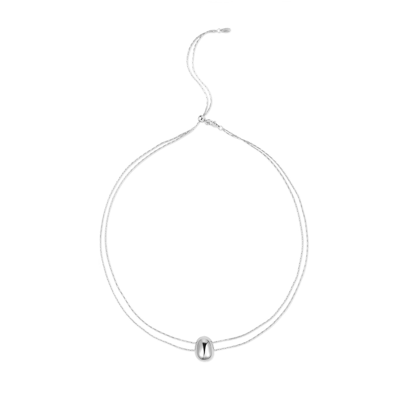 Silver Coffee Bean Necklace