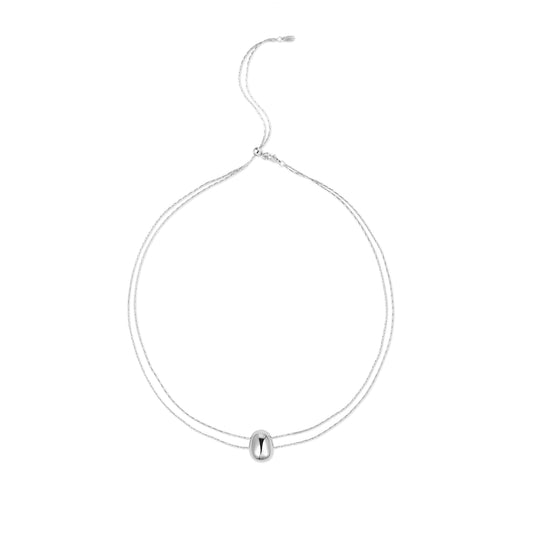 Silver Coffee Bean Necklace