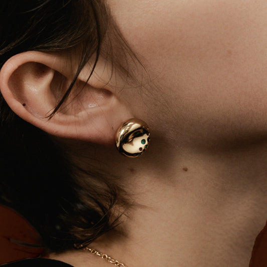 Golden Bagel Stud Earrings