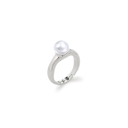 Silver Milk Pearl Ring