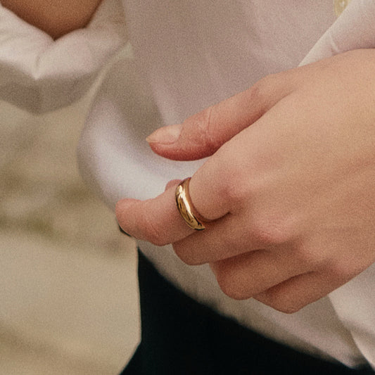 Golden Coffee Mug Ring [Middle Size]
